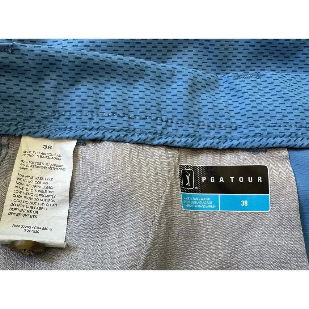 PGA Tour Performance Stretch Blue Golf Shorts Men's SZ 38 - Picture 4 of 7